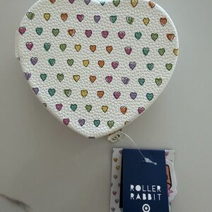 Roller Rabbit x Target rainbow disco hearts Heart-Shaped Jewelry Box with Mirror